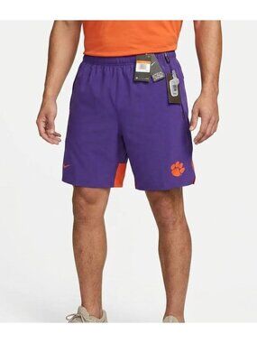 Clemson Tigers 4XL Nike Flex Dri-Fit Mens On Field Shorts - Purple/orange NEW!